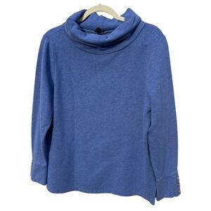 Talbots Blue Funnel‎ Neck Sweatshirt Long Tunic Periwinkle M Layering Comfort